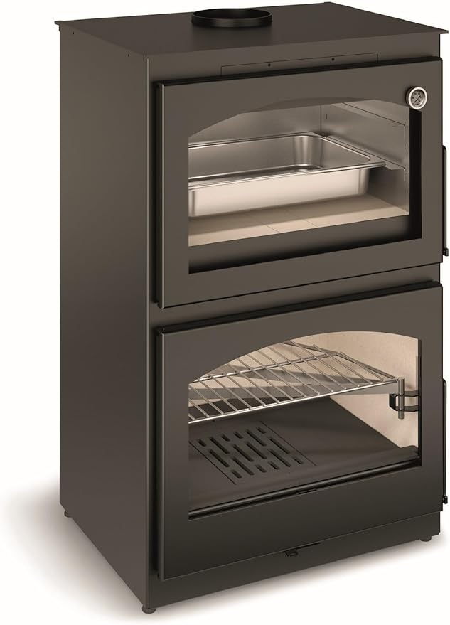 Tj - estufa con horno de leña con horno modelo gor de 7,2 kw
