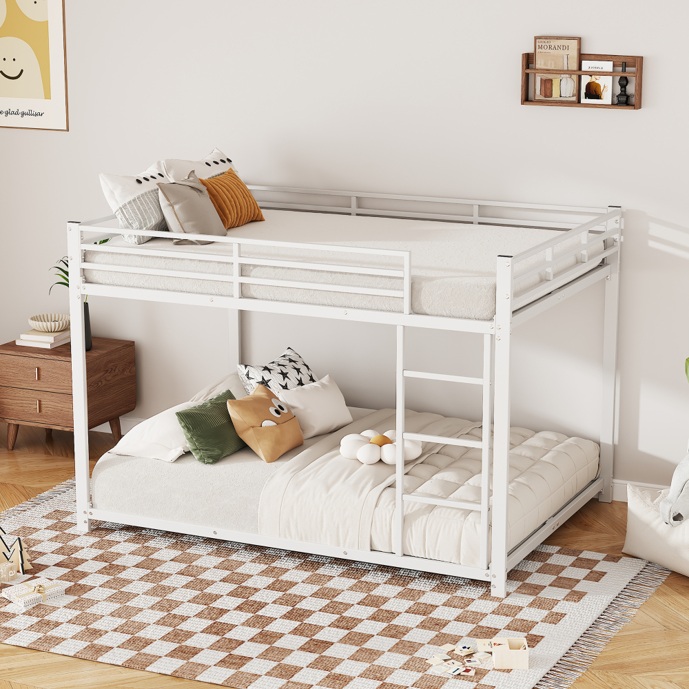 Litera metálica 140x200cm con barandilla de seguridad – blanco