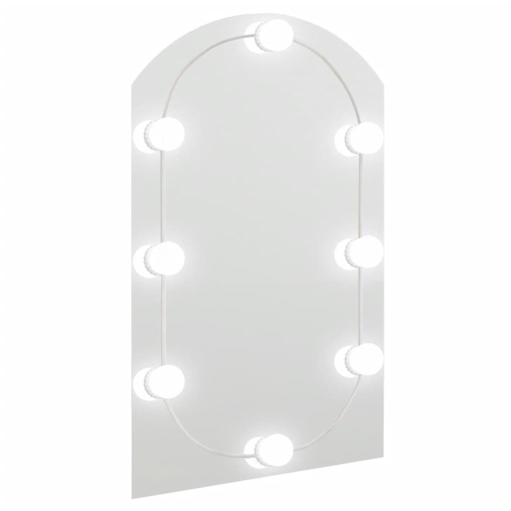 vidaXL espejo con luces LED vidrio arco 60x40 cm