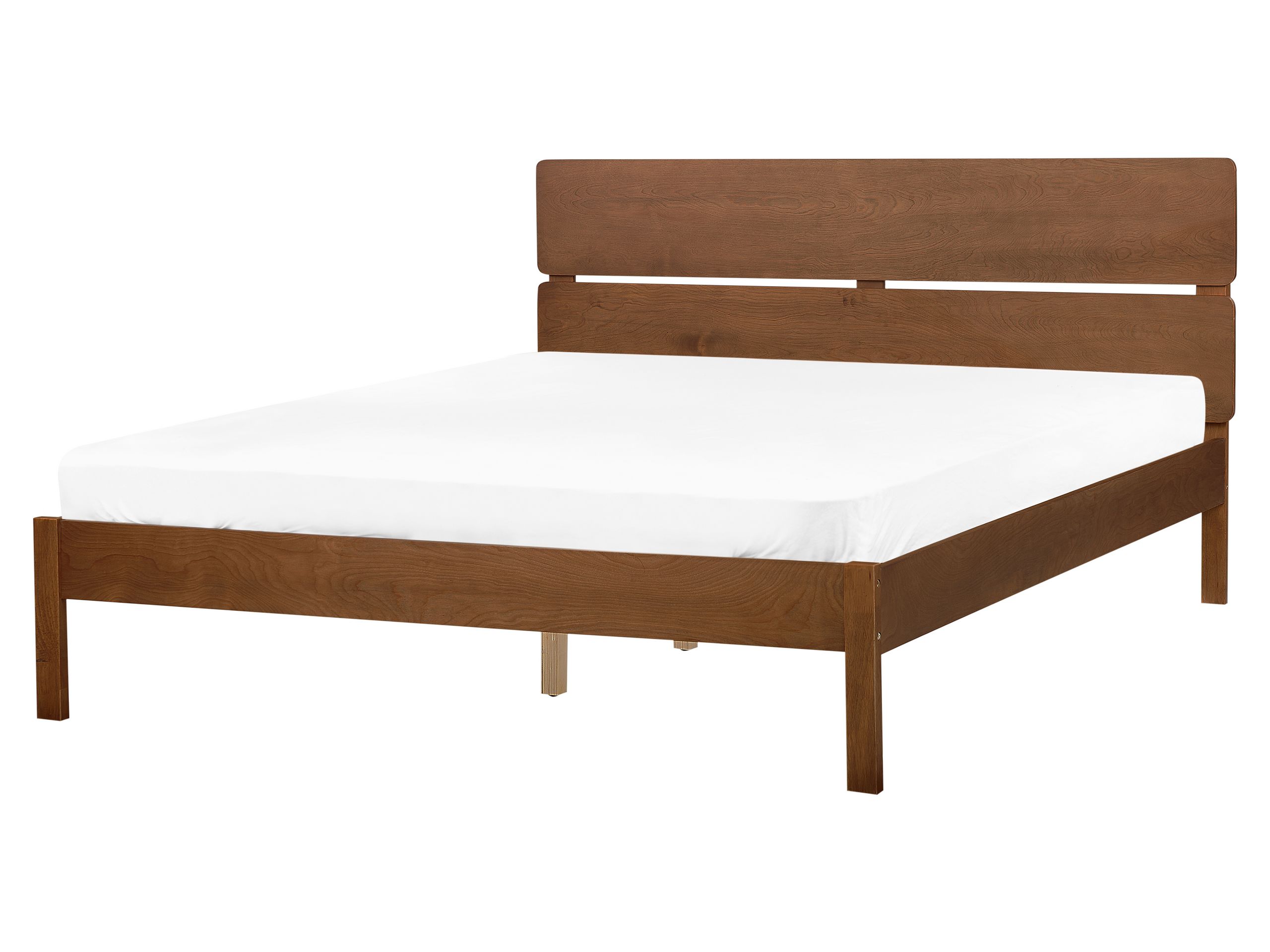 Cama madera boisset 160 x 200 cm marrón oscuro