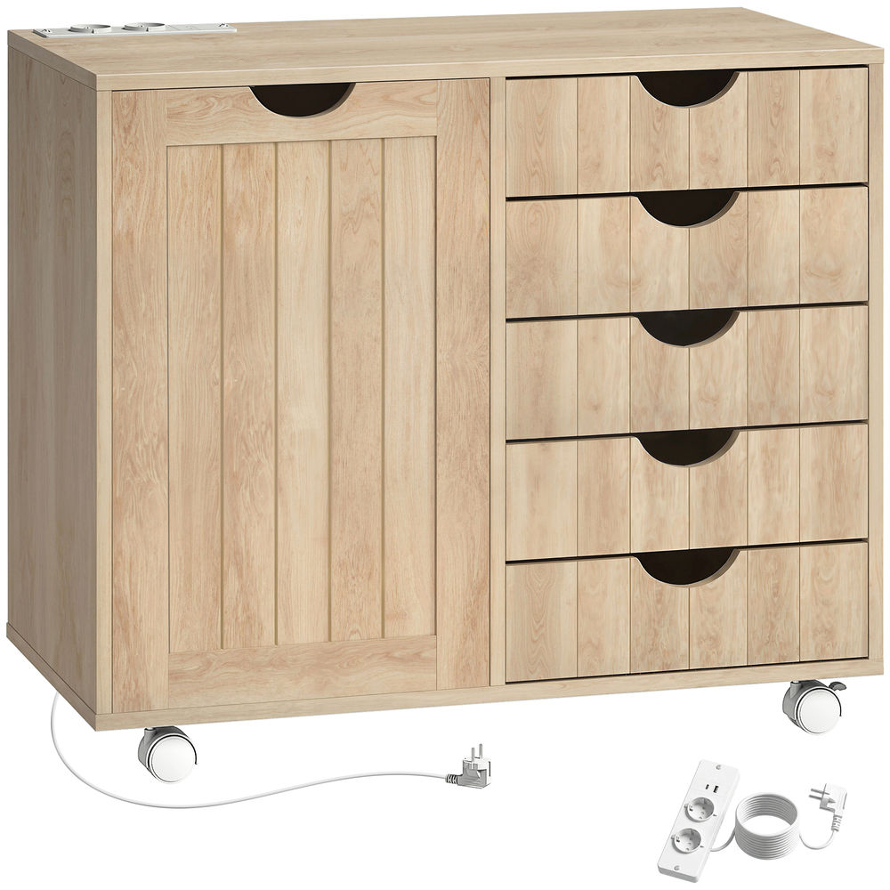 Mueble para impresora 78 x 40 x 65.5 cm color marrón Homcom