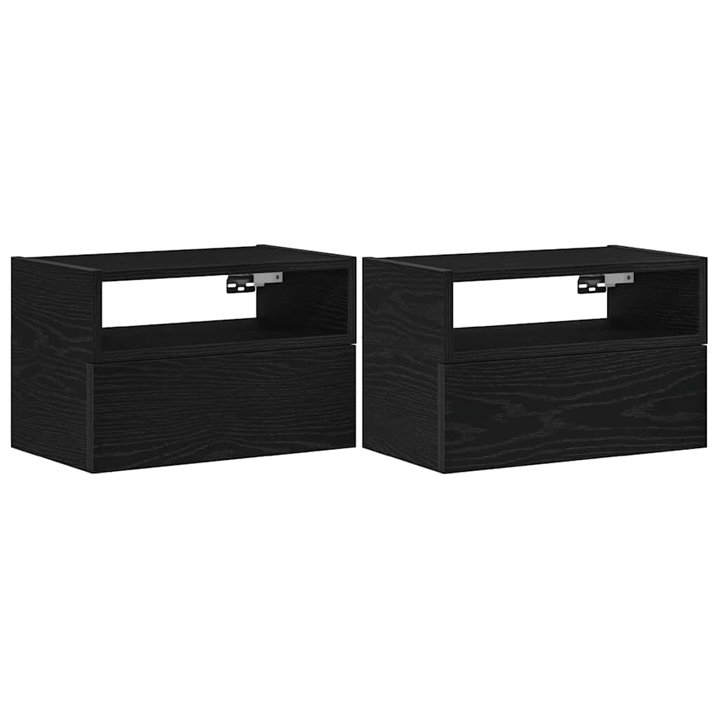 Casa lúmina - set de 2 mesita de noche negro madeira 45 x 26 x 28,5 cm