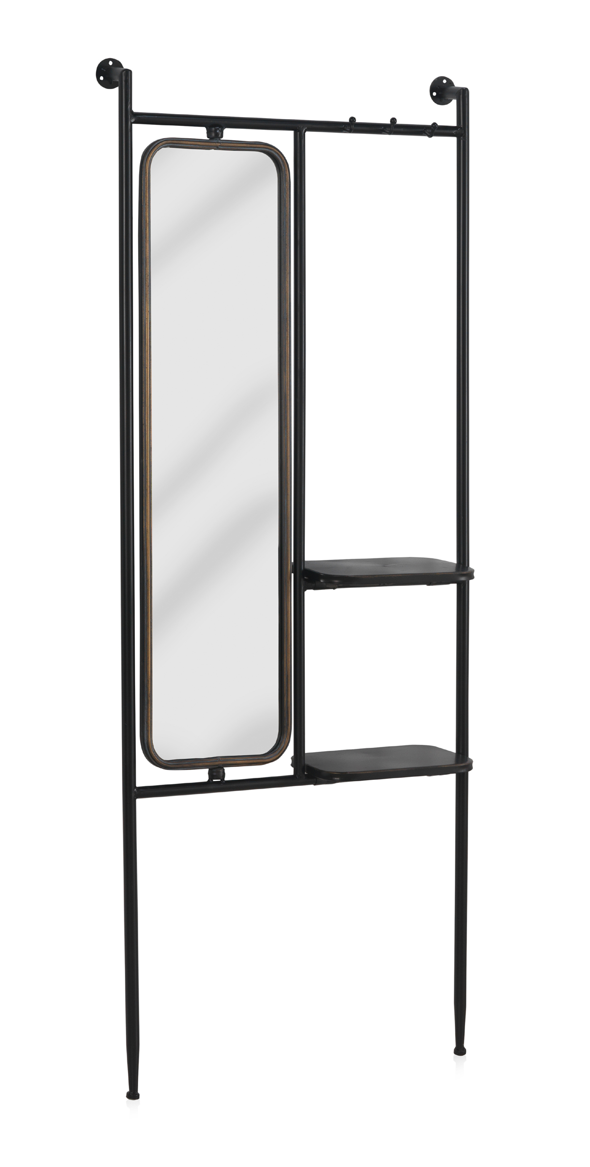 Estanteria de pared con estructura de metal, 67x19x166,5cm