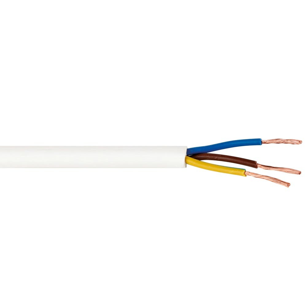 Cable H05VV-F 3G1,5mm blanco rollo 25m