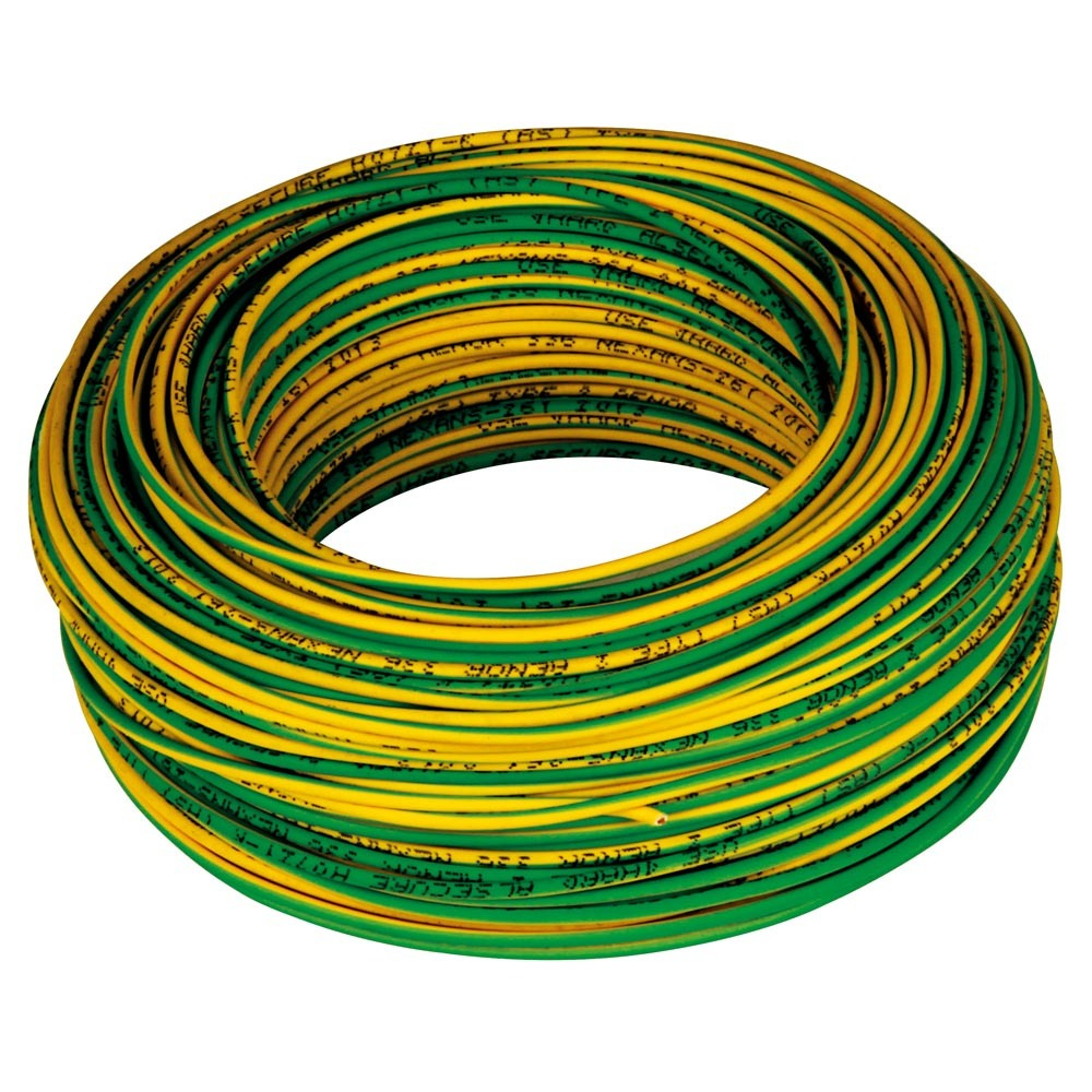 Cable H07V-K 1x6mm amarillo-verde rollo 50m