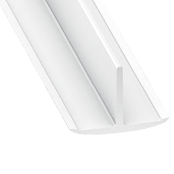 Perfil en t de pvc blanco 260 x 2,5 x 1,8 cm