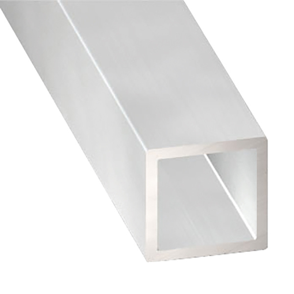 Tubo cuadrado aluminio bruto 100 x 1,6 x 1,6 cm