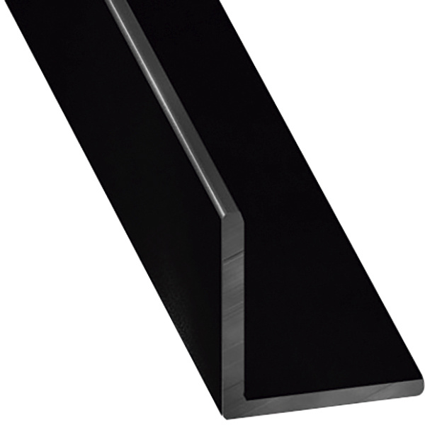 Ángulo de aluminio lacado negro 250 x 2 x 2 cm
