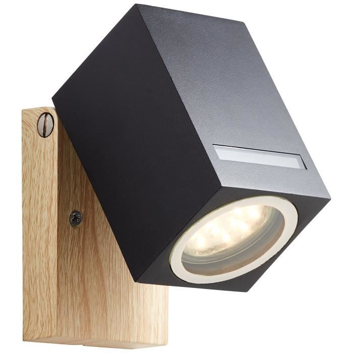 Aplique exterior galeni - brilliant - negro/natural - metal/vidrio - gu10 1