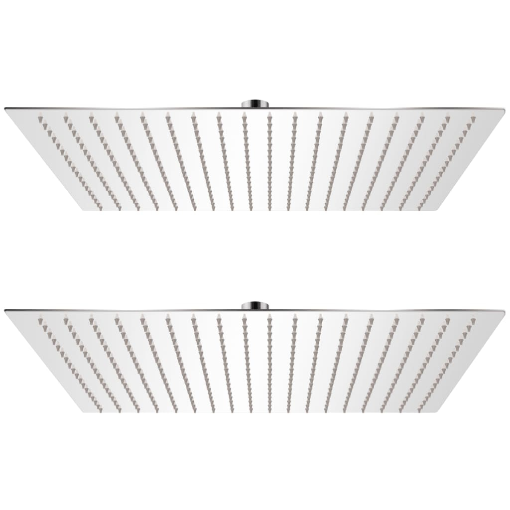 vidaXL cabezal de ducha efecto lluvia 2 uds acero inoxidable 50x50 cm