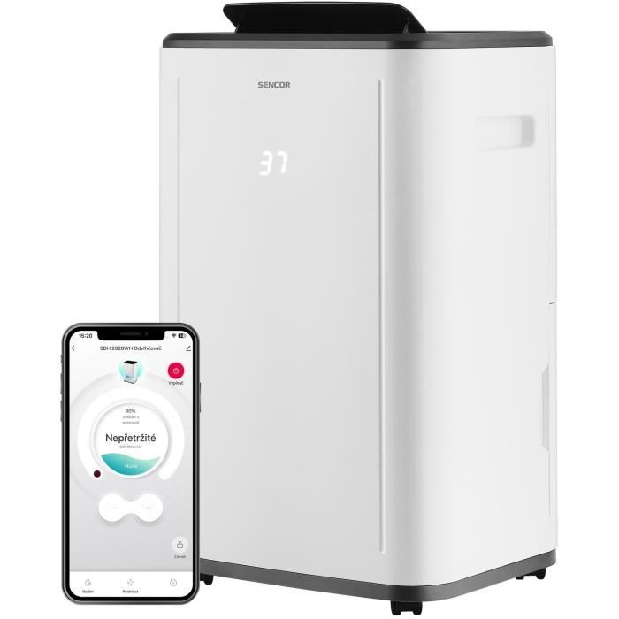 Deshumidificador móvil inteligente - sencor - sdh 2028wh - 360 w - 20 l/día