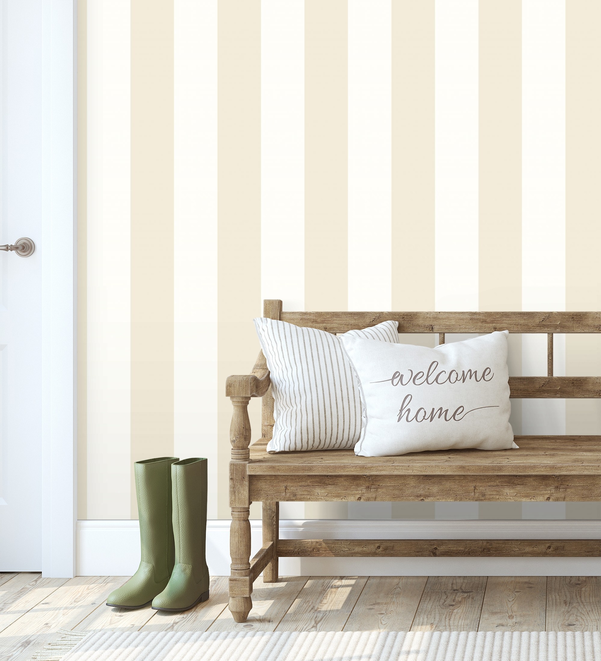 Papel pintado gaulan de rayas beige 5.33m²