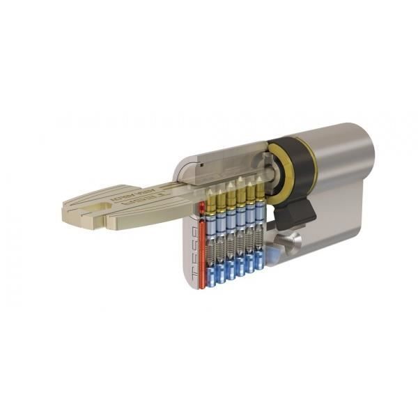 Cilindro de seguridad llave reversible t60 40x40 niquelado desenclavable 3