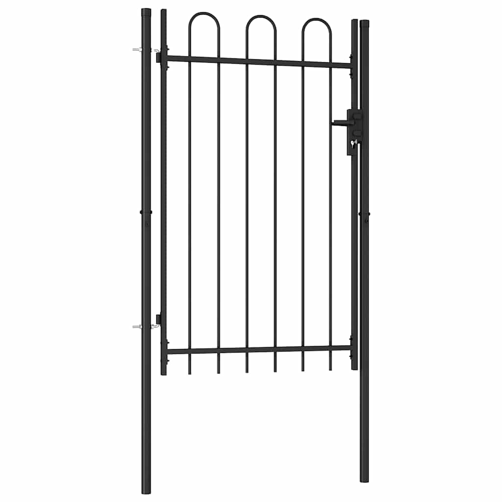 vidaXL puerta de valla boxtel de una puerta con arco superior de acero,