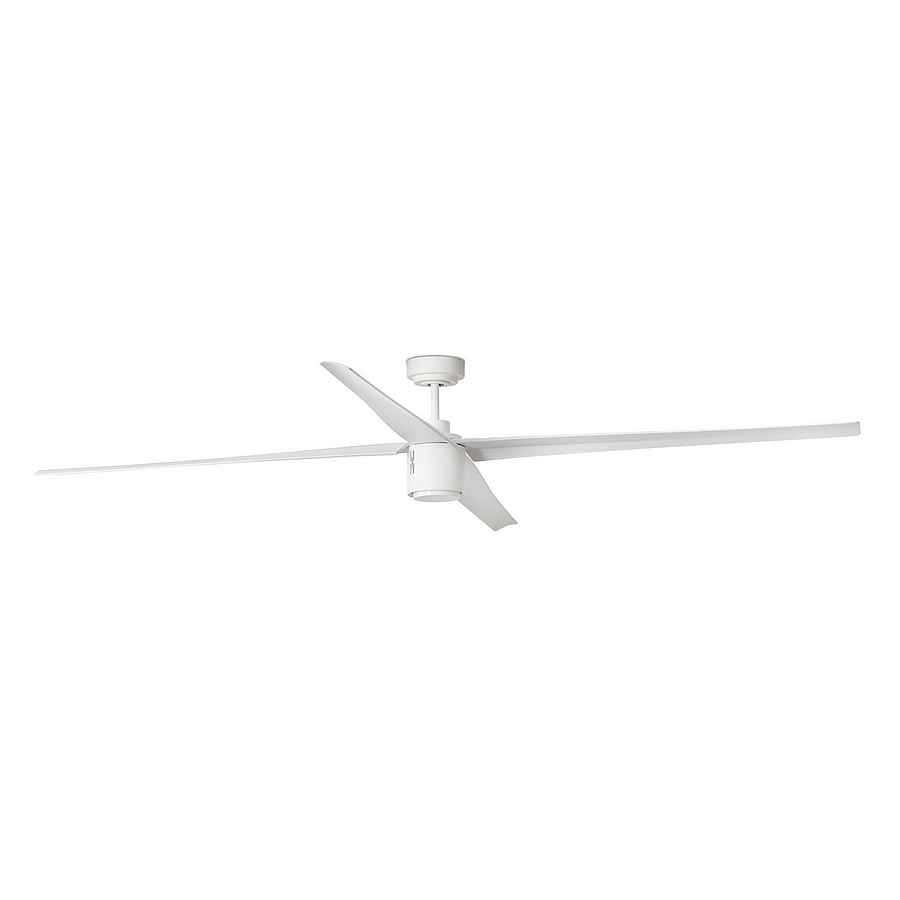Ventilador de techo blanco de acero con luz motor dc 6 vel y mando