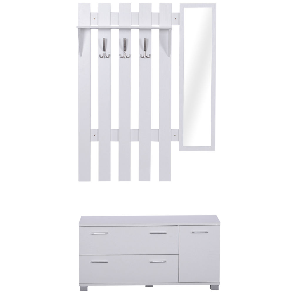 Recibidor de entrada 90x24x43.5 cm color blanco Homcom