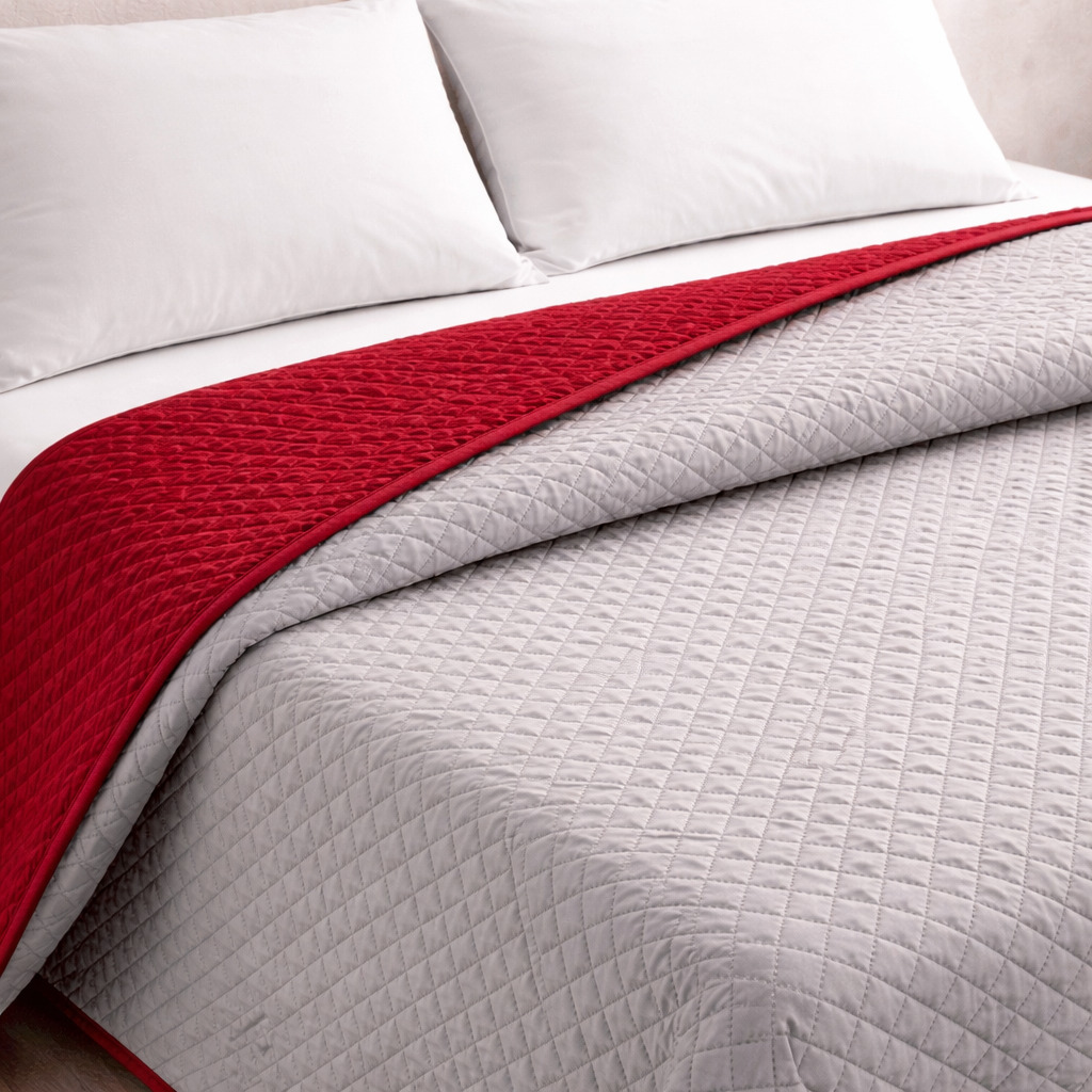 Colcha bicolor reversible gris/rojo cama 135cm donegal collections