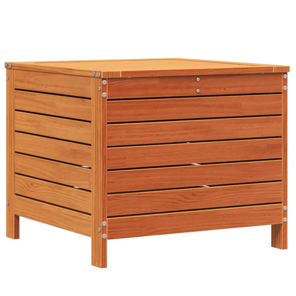 vidaXL taburete de jardín madera de pino marrón cera 62x63,5x53,5 cm