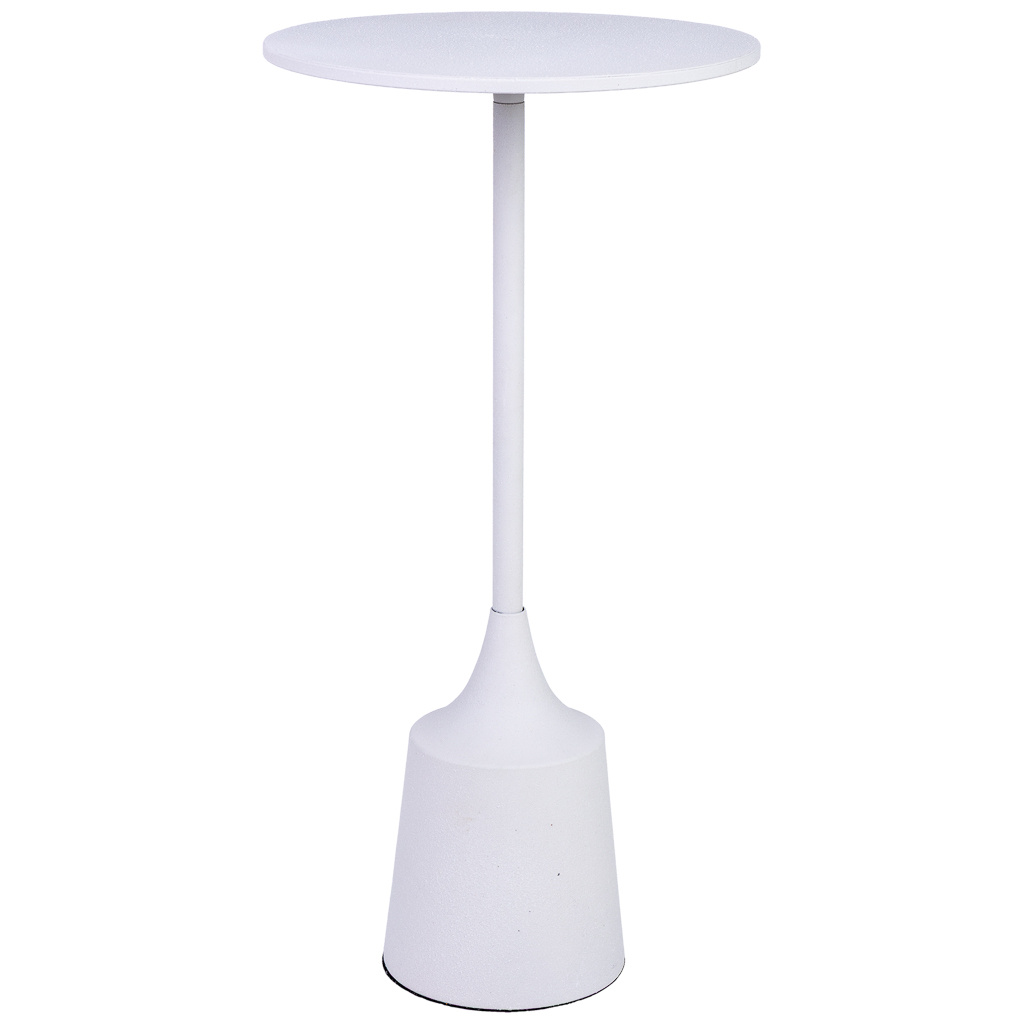 Mesa auxiliar de metal blanco 30x30x59.5h cm