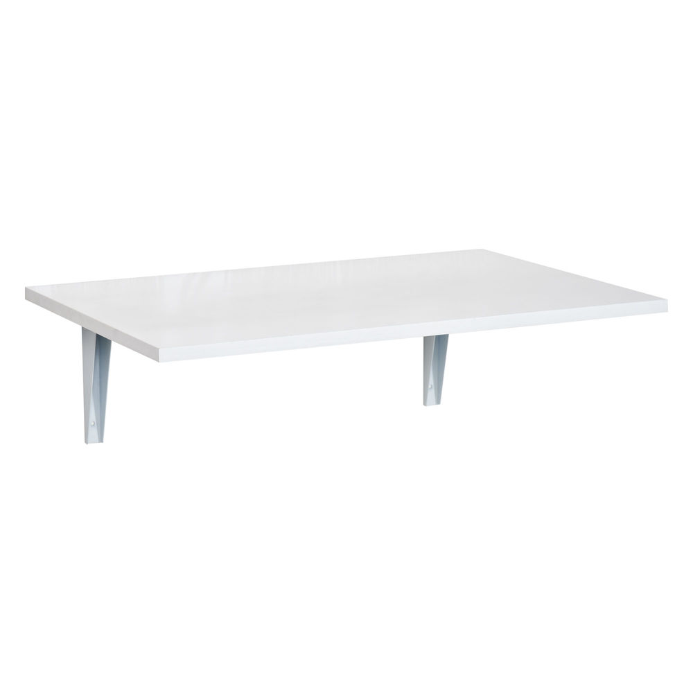 Mesa plegable de pared 60x40x20 cm mdf, metal color blanco Homcom