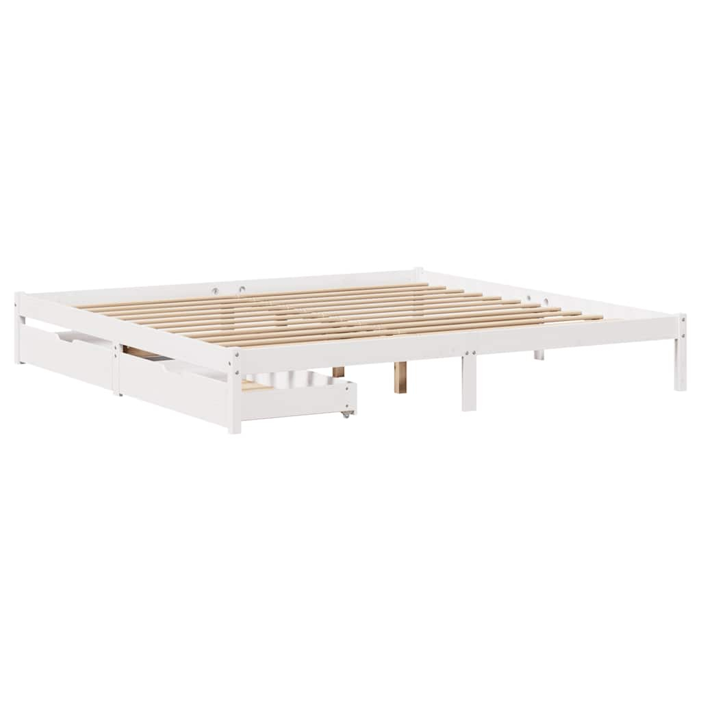 vidaXL cama sin colchón madera maciza de pino blanca 180x200 cm