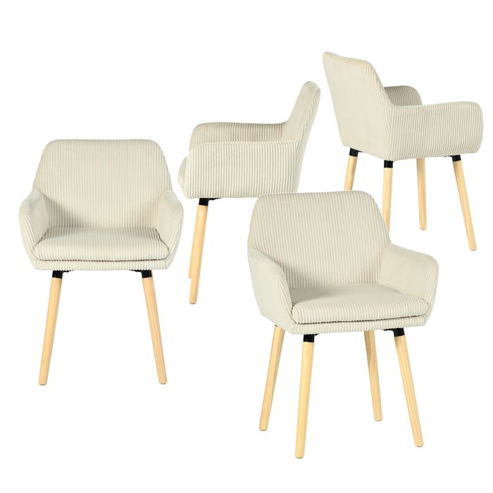 Sillas comedor escandinavas - pana beige - lote 4