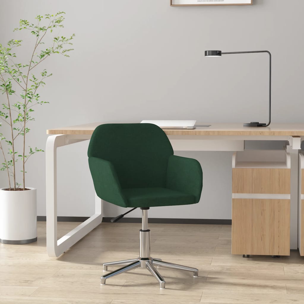 Silla de oficina giratoria de tela verde oscuro oif379558
