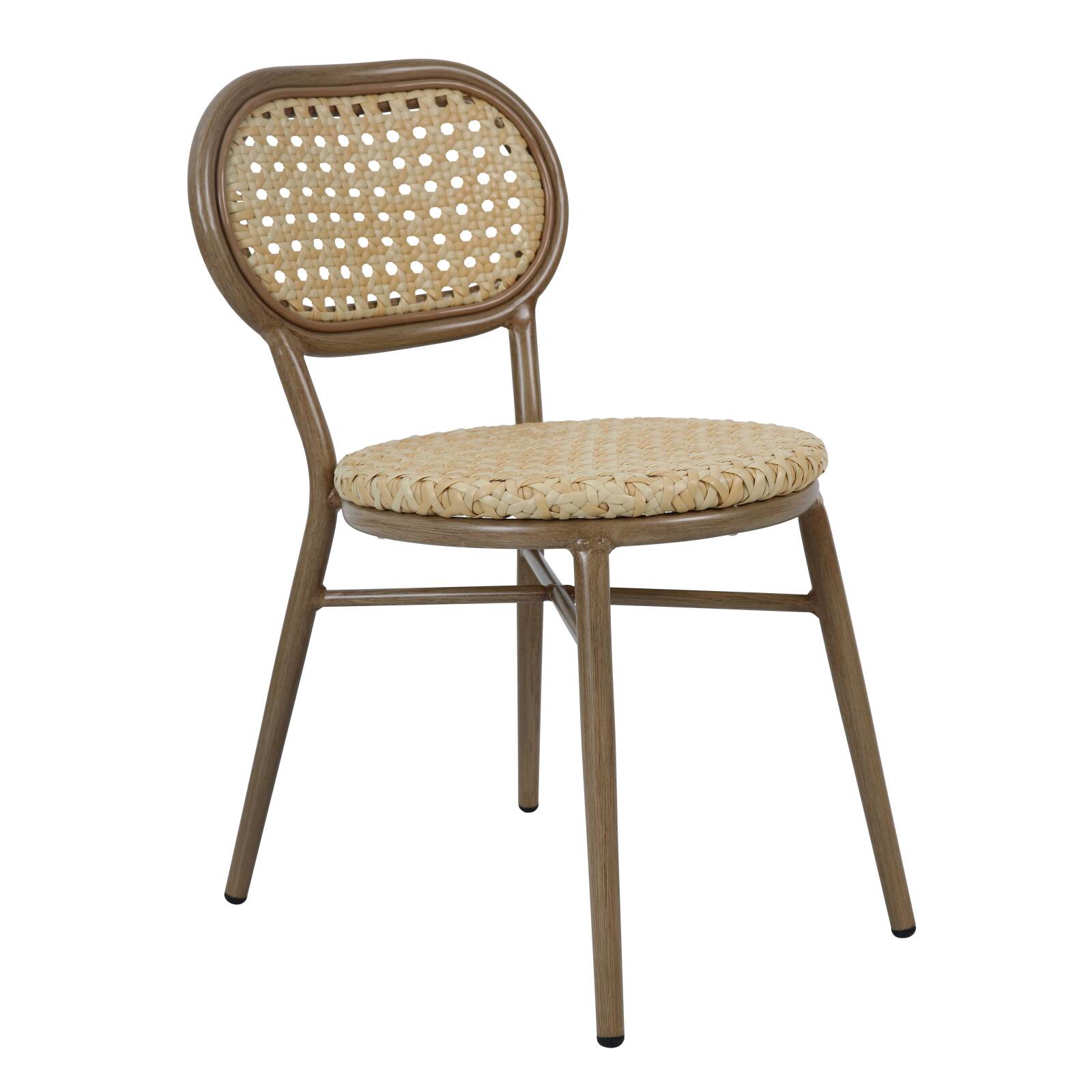 Oviala - silla de terraza de aluminio y ratán sintético