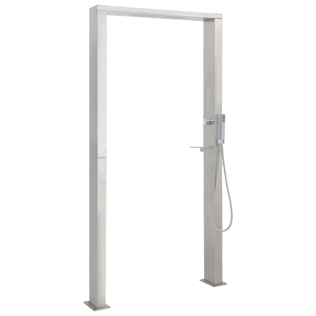 vidaXL ducha de exterior de acero inoxidable chorro doble