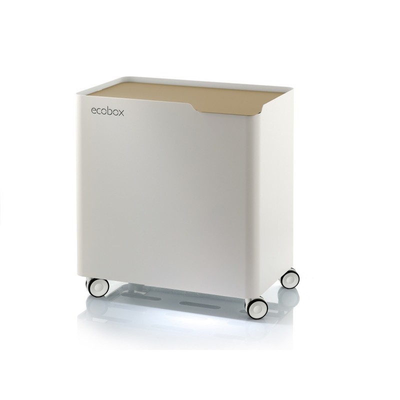 Cubo de basura reciclaje ecobox, con ruedas y cierre suave, 60 litros