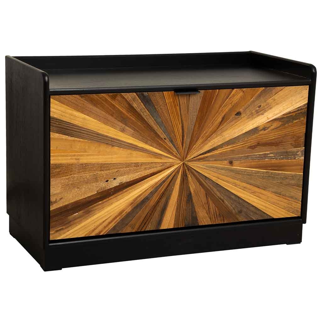 Zapatero de madera recuperada marrón 80x38x53h cm