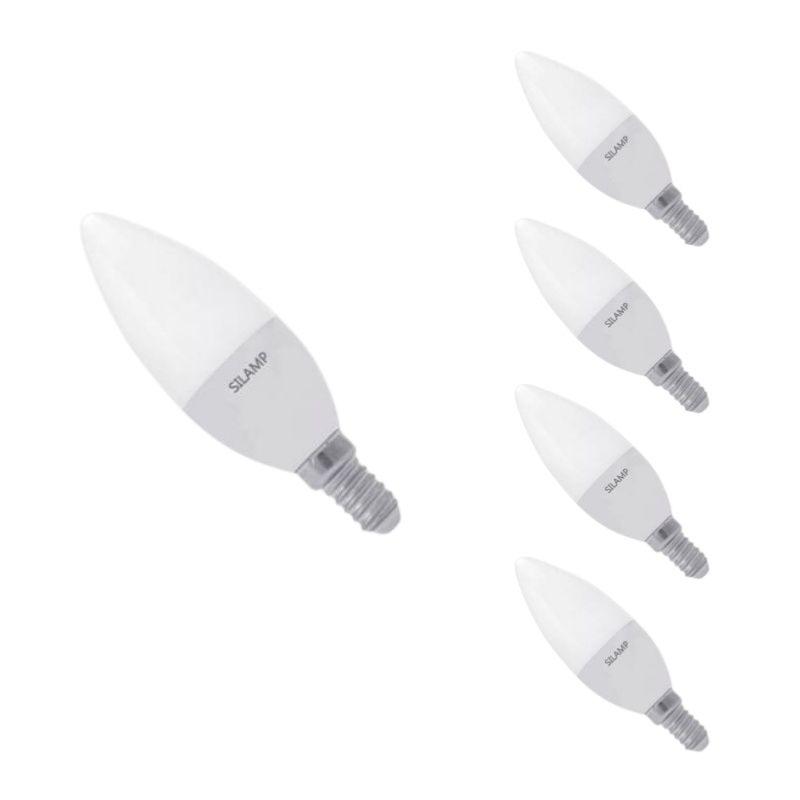 Bombilla LED e14 8w 220v c37 180° (pack de 5) - blanco cálido 230