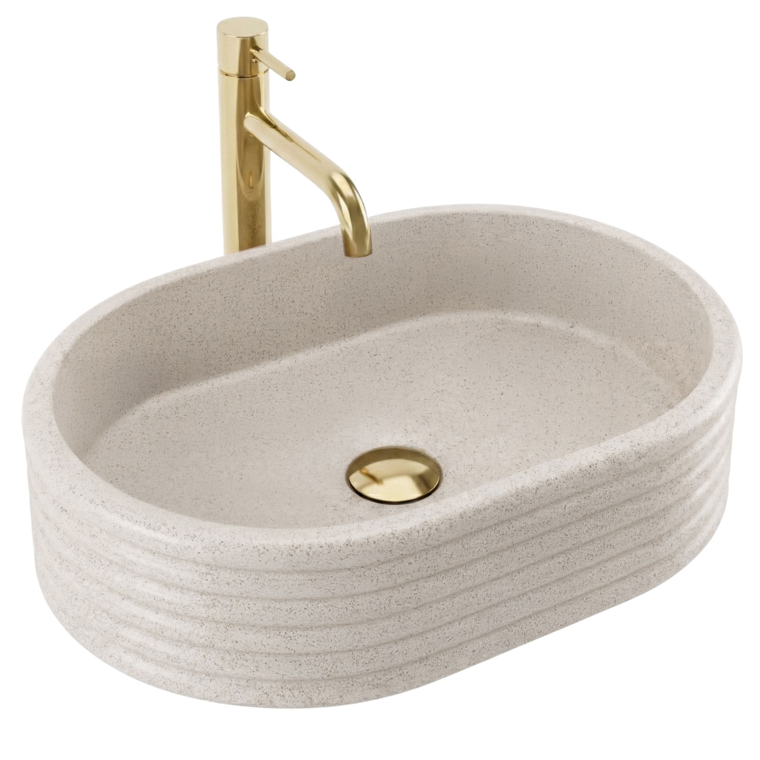 Rea lavabo sobre encimera nicoletta beige, 50x36x14 cm