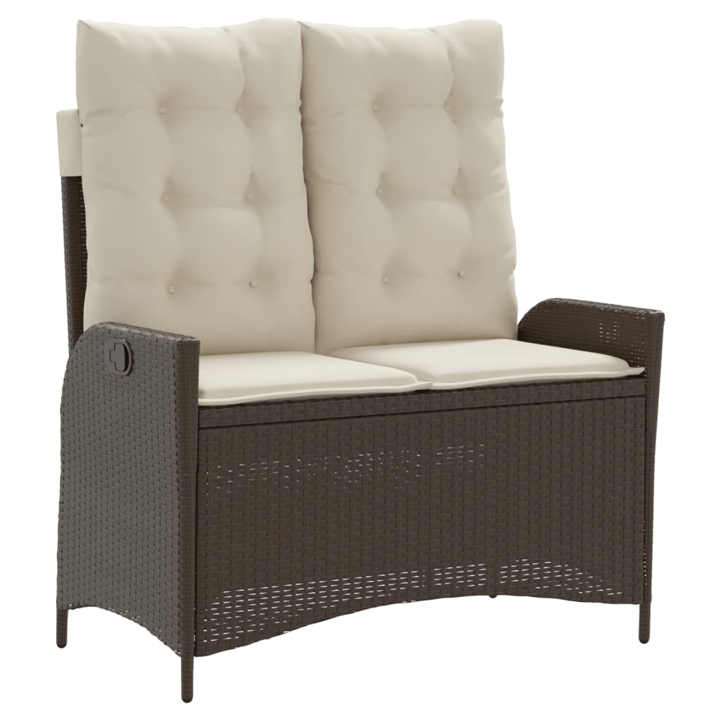 vidaXL sillón reclinable de jardín con cojines ratán sintético marrón