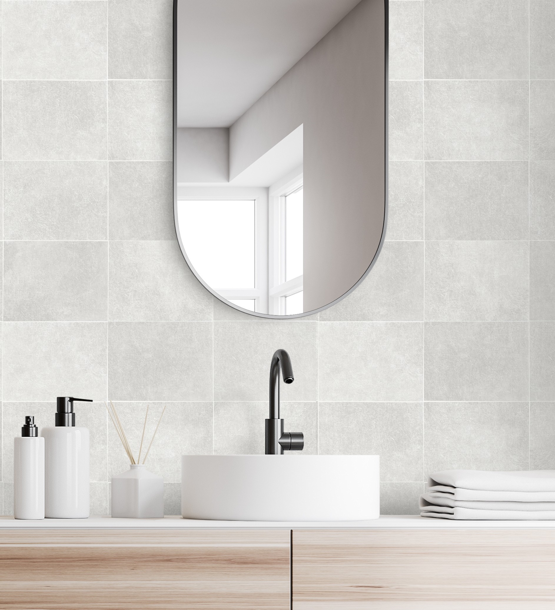 Papel pintado gaulan lavable azulejo blanco con textura en 5.23m²
