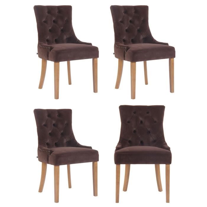 Sillas comedor aberdeen terciopelo marrón - lote 4