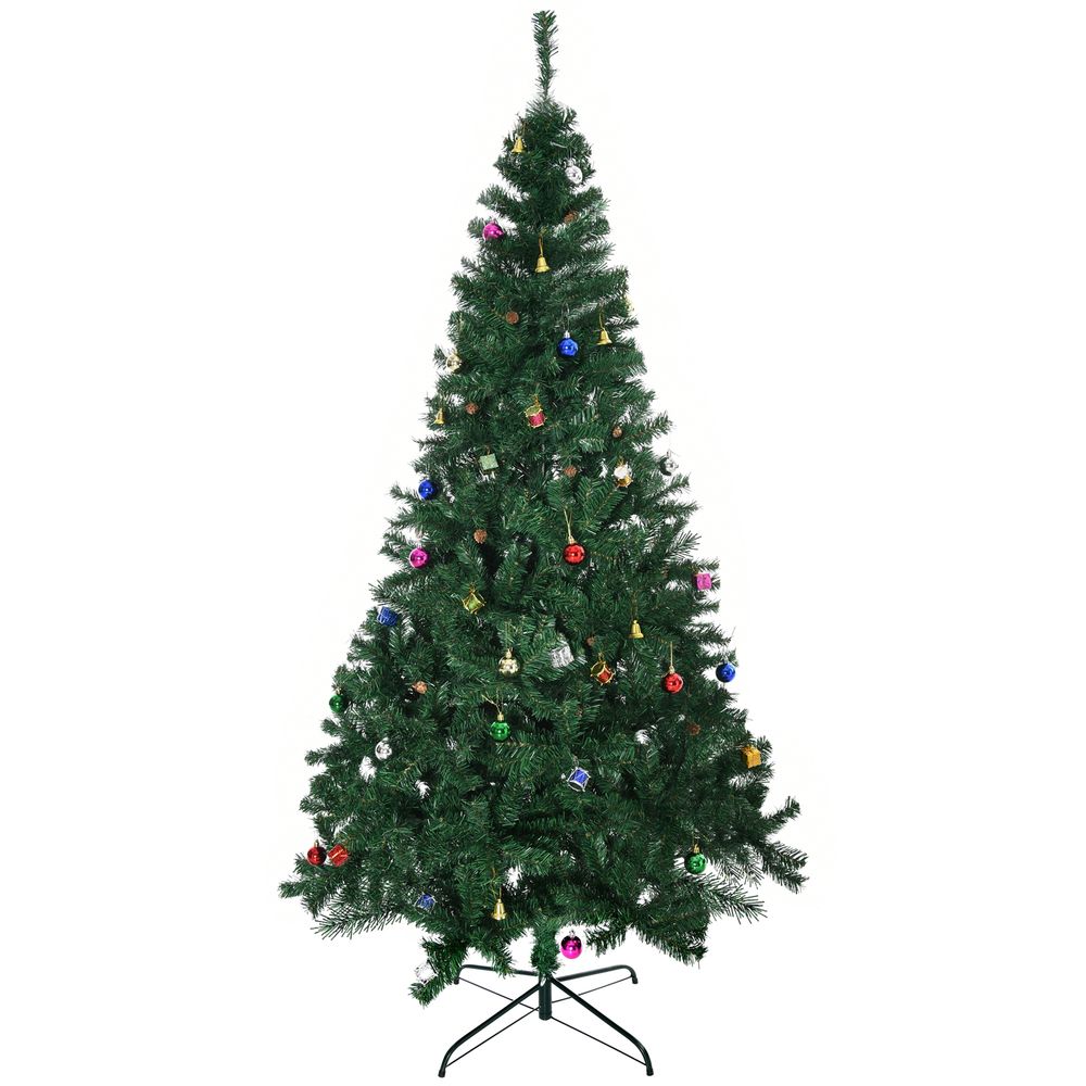 Árbol de navidad 93x93x210 cm PVC, metal color verde Homcom