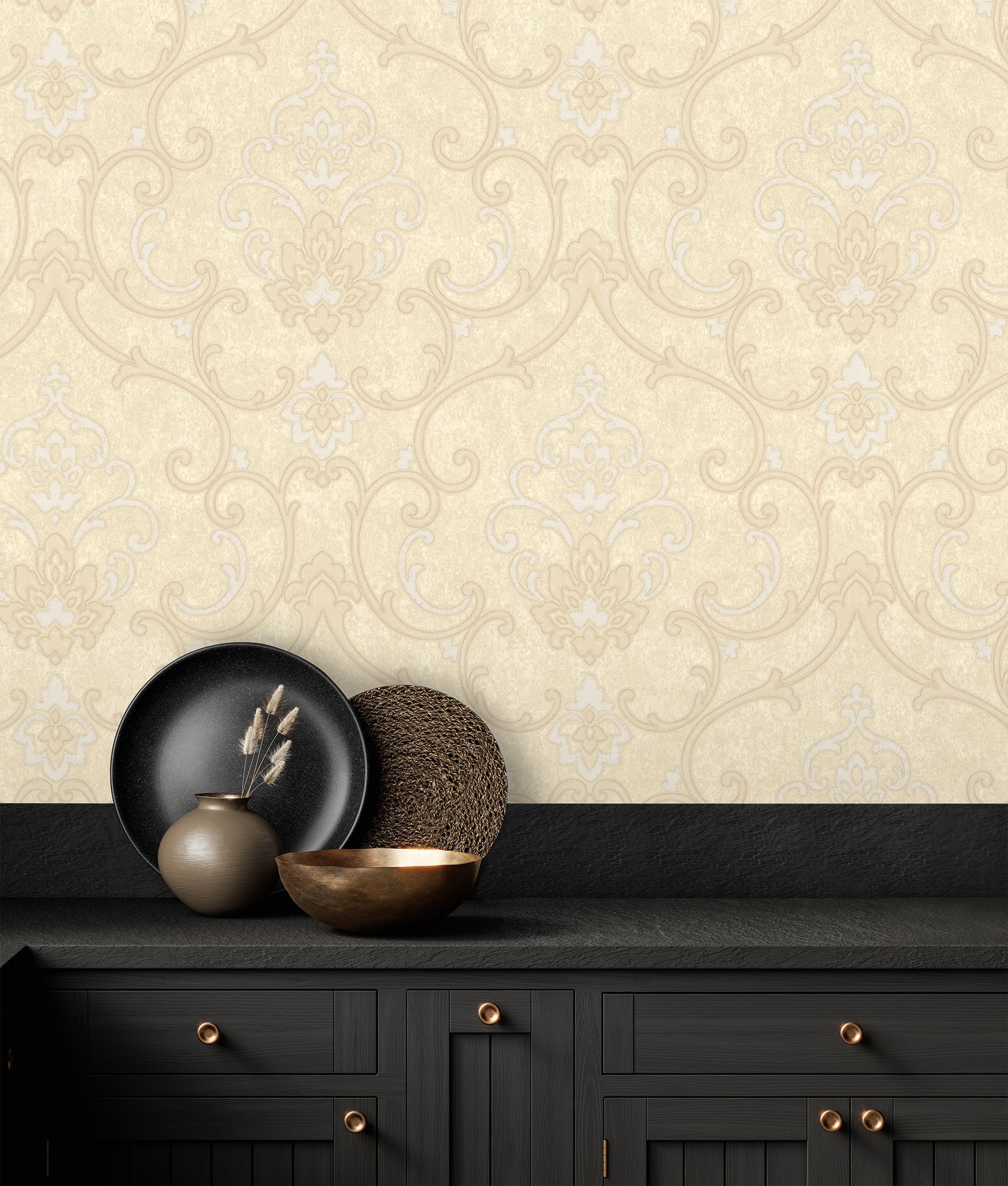 Papel pintado gaulan de damasco textura de tela tejida en 10.6m²