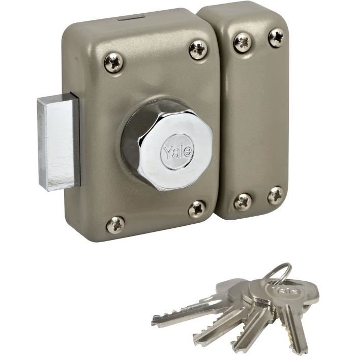 Yale yv25bt-40 cerradura de botón y cilindro de 5 pines - 4 llaves - beige