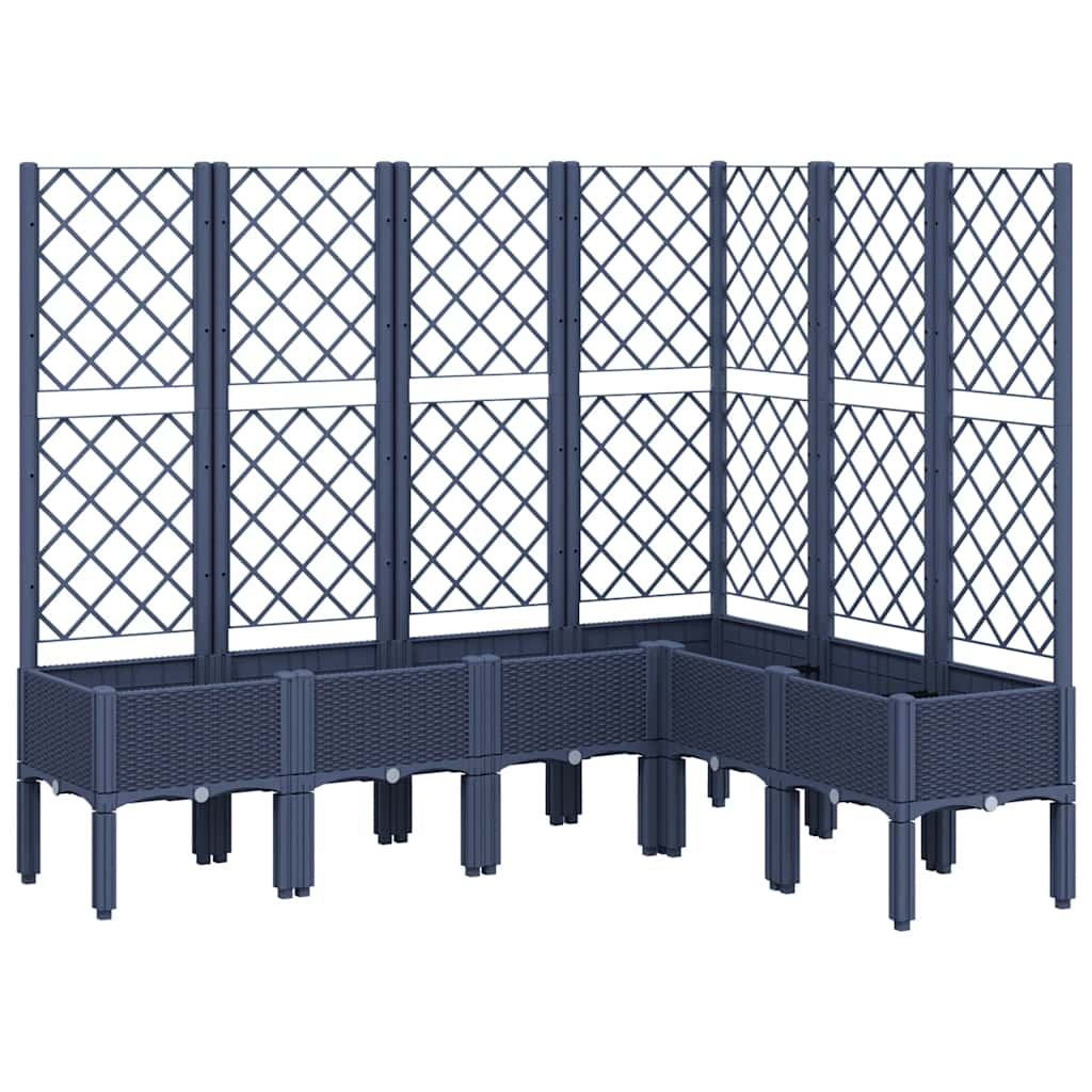 vidaXL jardinera con enrejado pp azul gris 160x120x142 cm