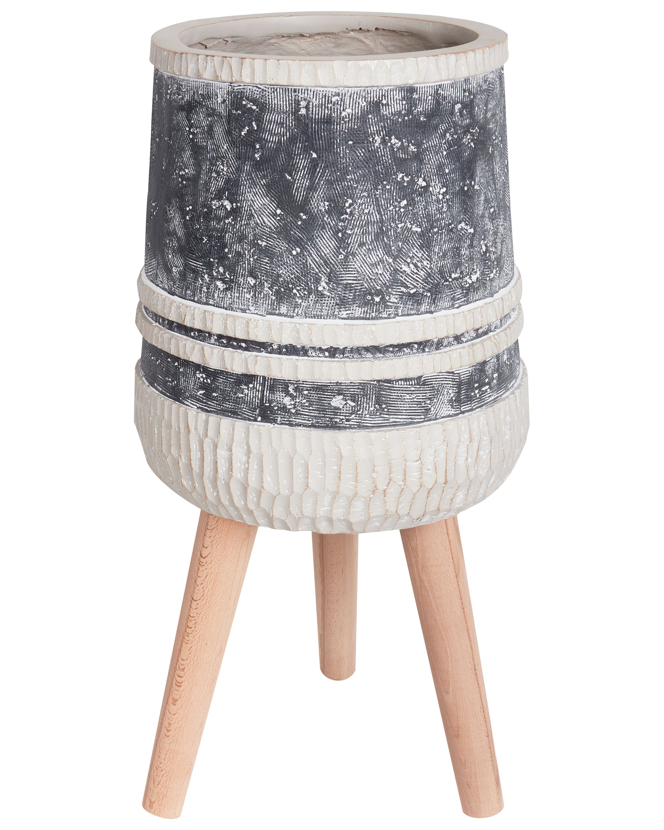 Maceta con patas arisaema 27 cm gris