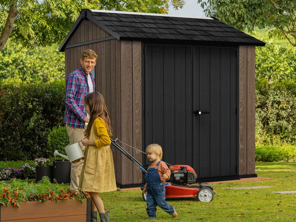 Caseta cobertizo resina jardin signature apex 757/775 keter puerta lateral