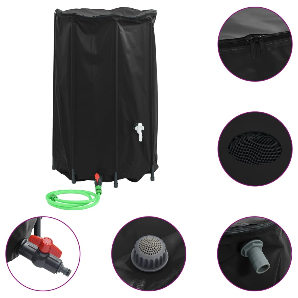 vidaXL depósito de agua plegable con grifo PVC 500 l
