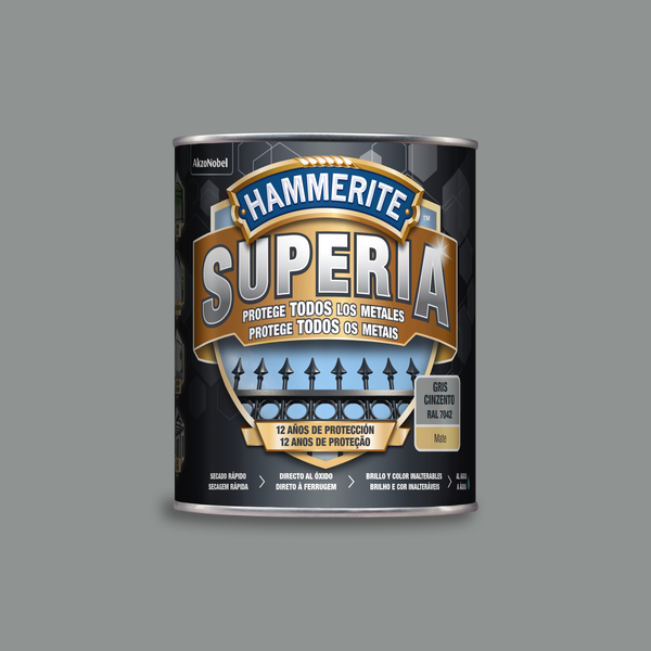 Hammerite superia esmalte antioxidante mate gris 750ml