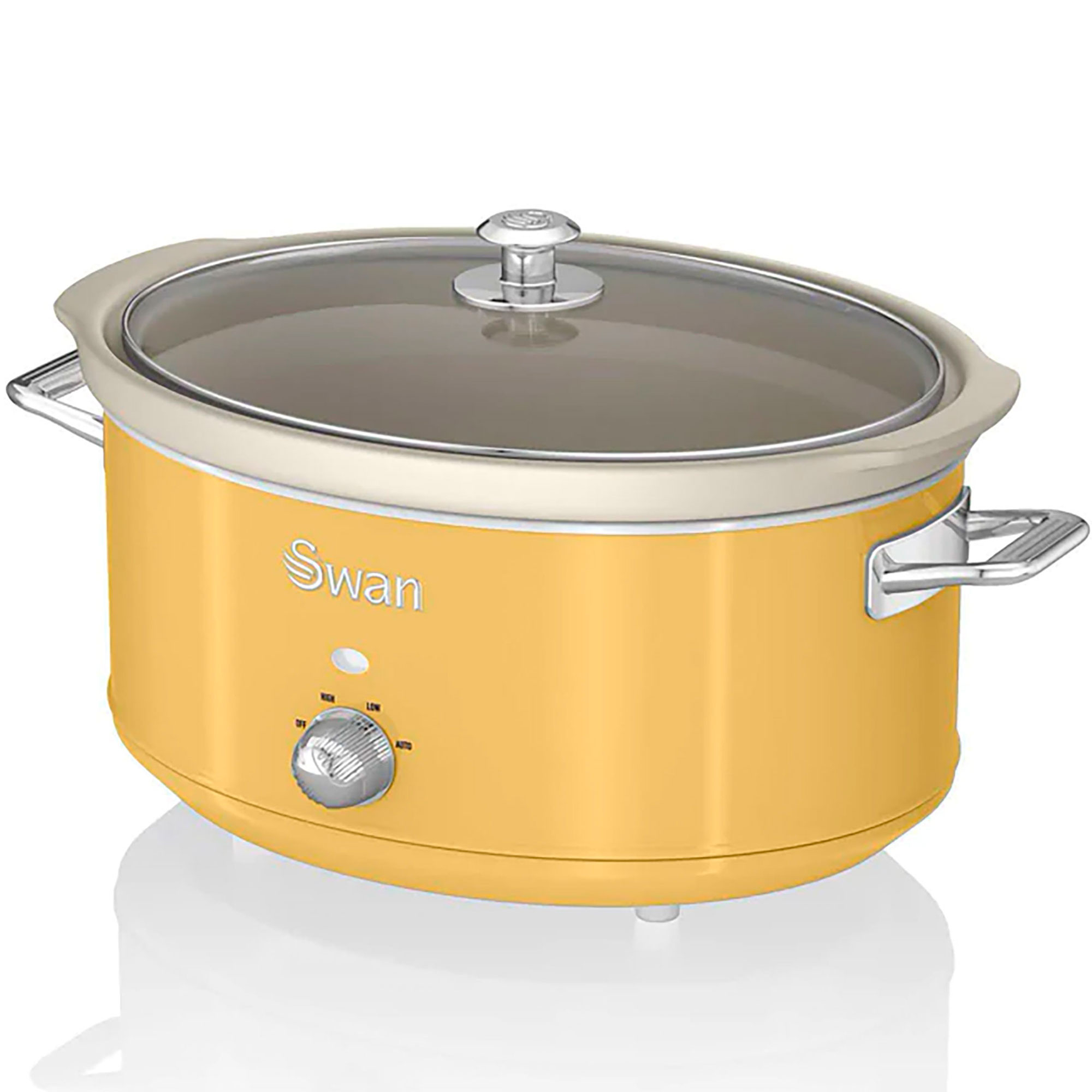 Retro olla cocción lenta, 6,5l, recipiente ex swan sf17031yelneu amarillo 3