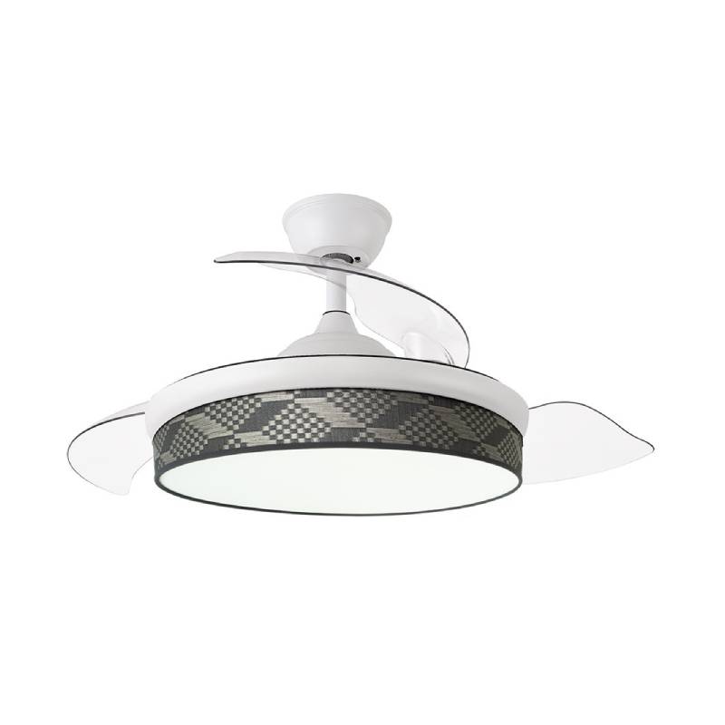 Ventilador dc moda 72w blanco/tetris gris 3 aspas