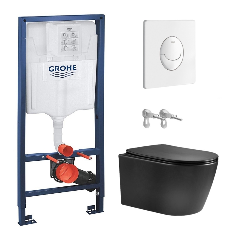 Grohe + skate air blanco brillo + wc aqua nebula negro