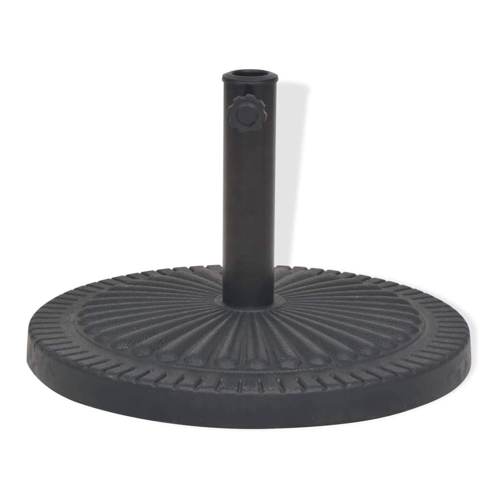 vidaXL base de sombrilla de resina redonda negro 29 kg