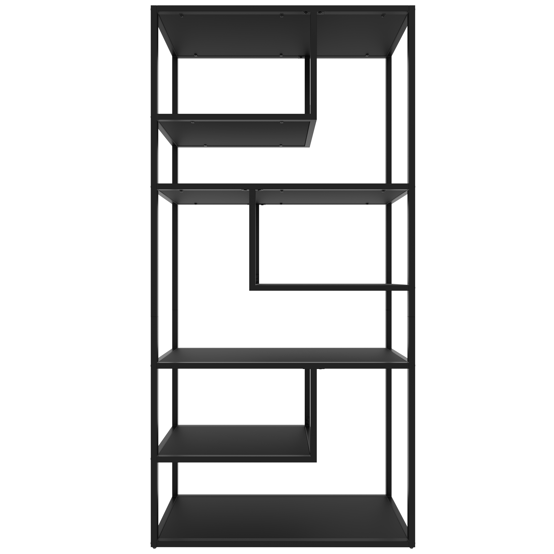 Estantería de pie con 6 compartimentos, industrial, 85x35x188cm, negro