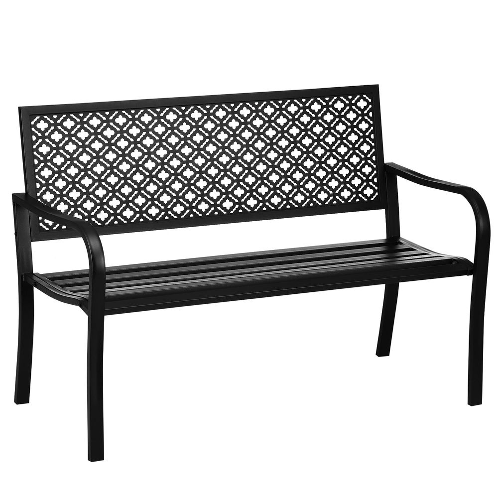 Banco de jardín 127x63x83 cm acero Outsunny